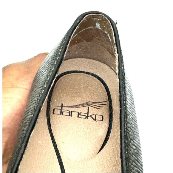 Dansko Addy Womens US 7.5 EU 38 Leather Loafers Shoes Pewter Metallic Slip On - Picture 12 of 12